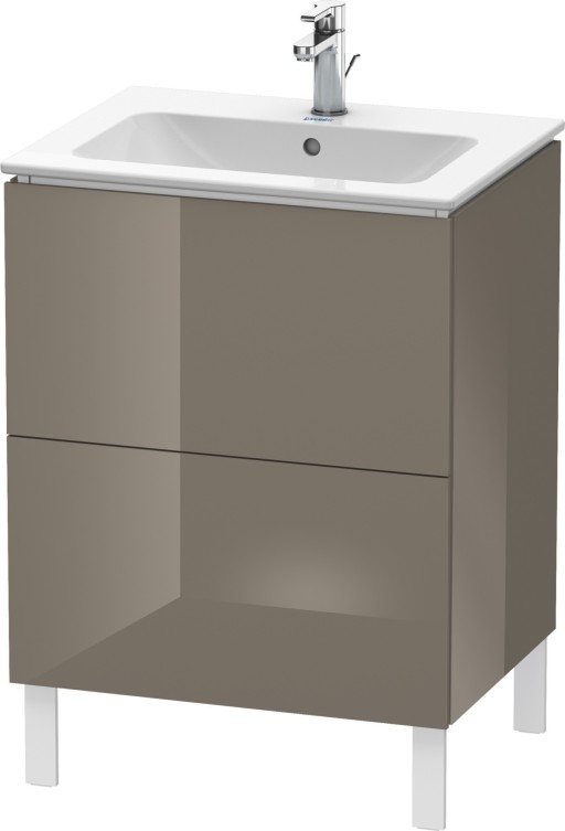 Dulap baza pe pardoseala Duravit L-Cube cu doua sertare  62cm  gri flanel lucios