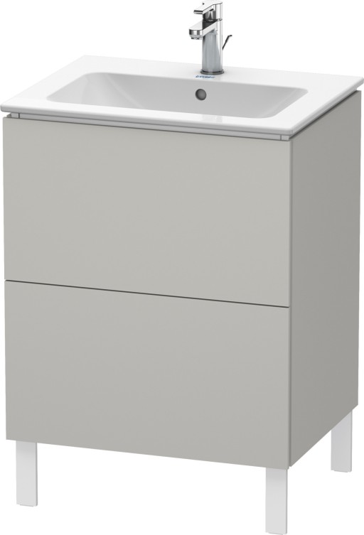 Dulap baza pe pardoseala Duravit L-Cube cu doua sertare  62cm  gri beton mat