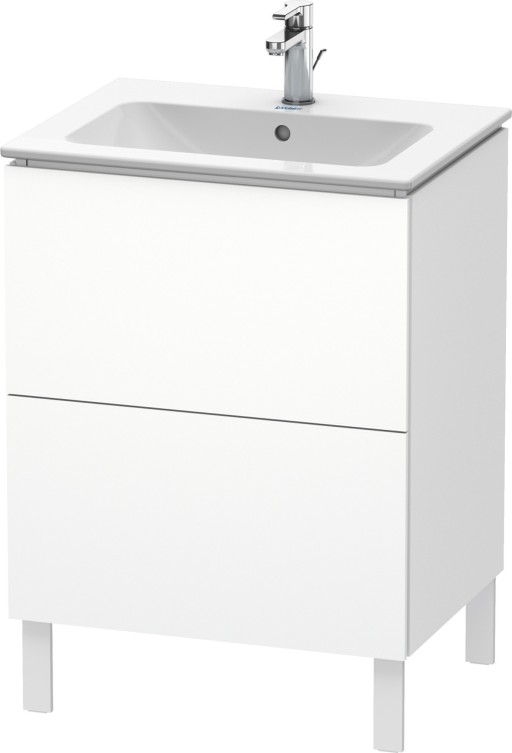 Dulap baza pe pardoseala Duravit L-Cube cu doua sertare  62cm  alb décor mat