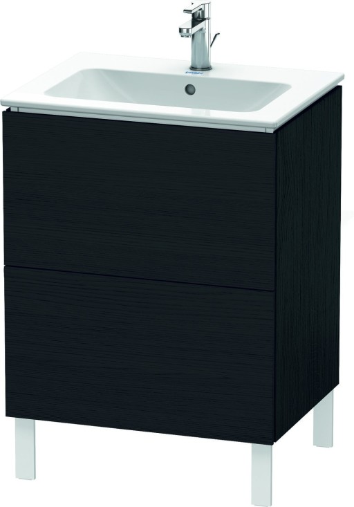 Dulap baza pe pardoseala Duravit L-Cube cu doua sertare  62cm  stejar negru