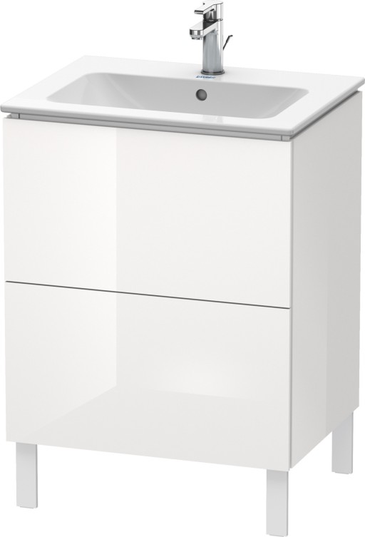Dulap baza pe pardoseala Duravit L-Cube cu doua sertare  62cm  alb lucios