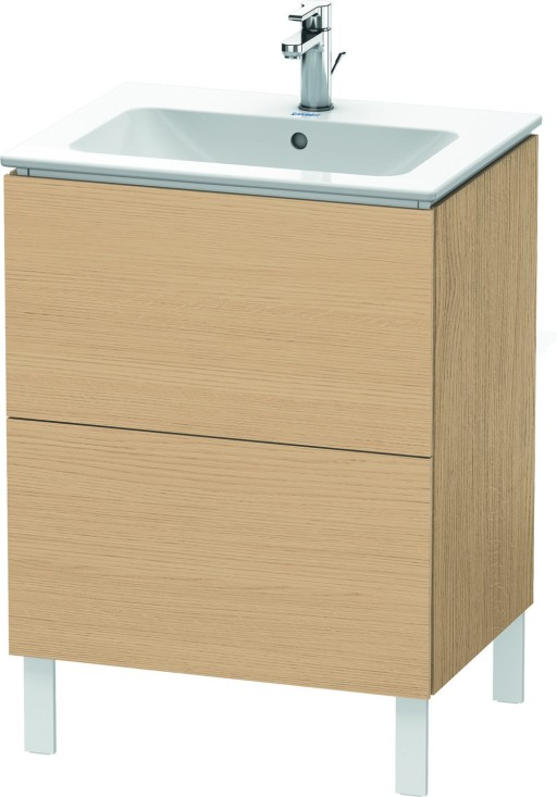 Dulap baza pe pardoseala Duravit L-Cube cu doua sertare  62cm  stejar natur
