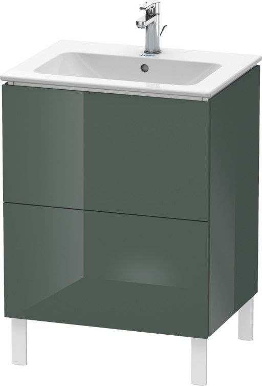 Dulap baza pe pardoseala Duravit L-Cube cu doua sertare  62cm  gri Dolomiti lucios