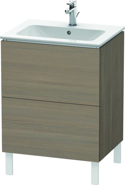 Dulap baza pe pardoseala Duravit L-Cube cu doua sertare  62cm  stejar terra