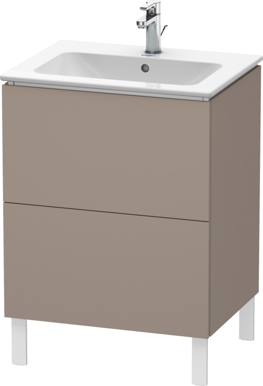 Dulap baza pe pardoseala Duravit L-Cube cu doua sertare  62cm  bazalt décor mat