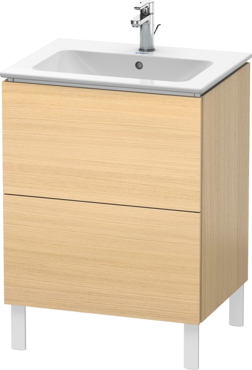 Dulap baza pe pardoseala Duravit L-Cube cu doua sertare  62cm  furnir stejar mediteraneean