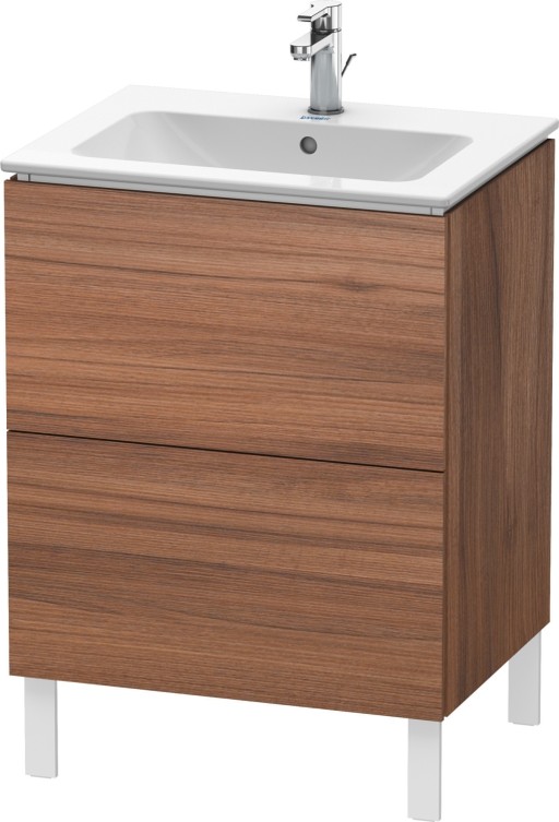 Dulap baza pe pardoseala Duravit L-Cube cu doua sertare  62cm  nuc natur decor