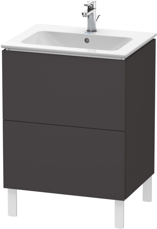 Dulap baza pe pardoseala Duravit L-Cube cu doua sertare  62cm  grafit super mat