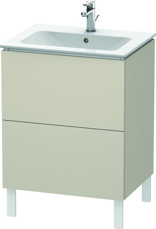 Dulap baza pe pardoseala Duravit L-Cube cu doua sertare  62cm  taupe super mat