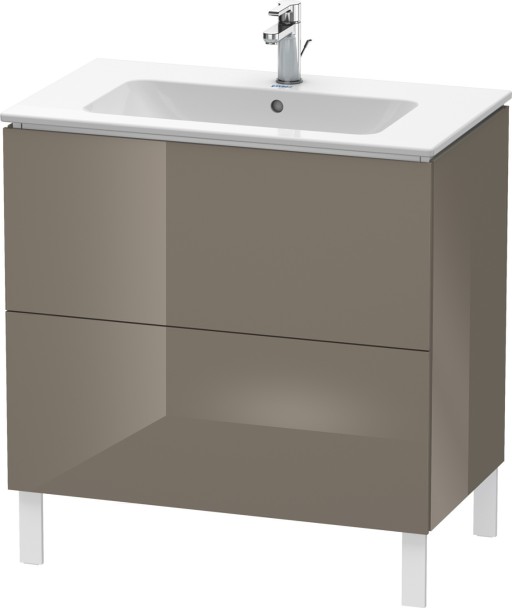 Dulap baza pe pardoseala Duravit L-Cube cu doua sertare  82cm  gri flanel lucios