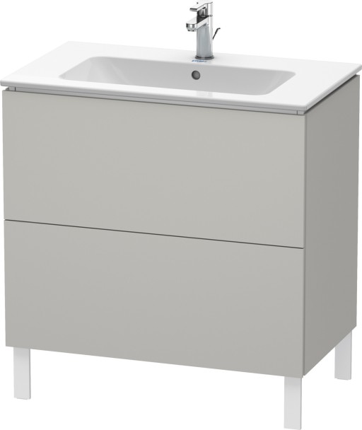Dulap baza pe pardoseala Duravit L-Cube cu doua sertare  82cm  gri beton mat