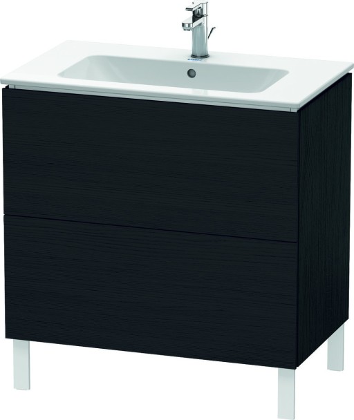 Dulap baza pe pardoseala Duravit L-Cube cu doua sertare  82cm  stejar negru
