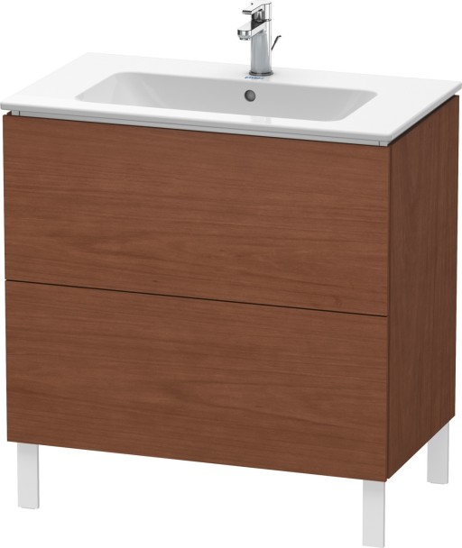 Dulap baza pe pardoseala Duravit L-Cube cu doua sertare  82cm  furnir nuc natur