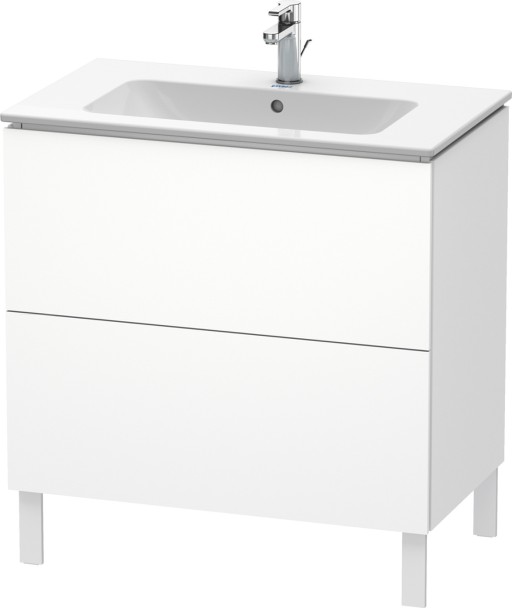 Dulap baza pe pardoseala Duravit L-Cube cu doua sertare  82cm  alb décor mat