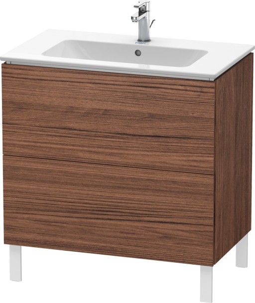 Dulap baza pe pardoseala Duravit L-Cube cu doua sertare  82cm  nuc inchis décor