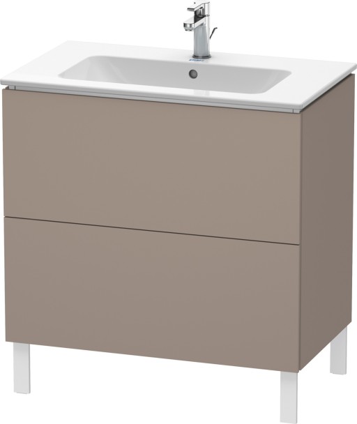 Dulap baza pe pardoseala Duravit L-Cube cu doua sertare  82cm  bazalt décor mat