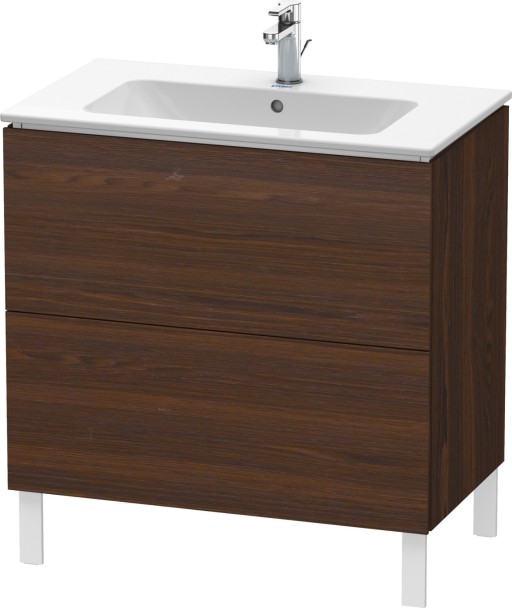 Dulap baza pe pardoseala Duravit L-Cube cu doua sertare  82cm  furnir nuc periat