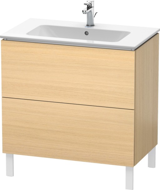 Dulap baza pe pardoseala Duravit L-Cube cu doua sertare  82cm  furnir stejar mediteraneean