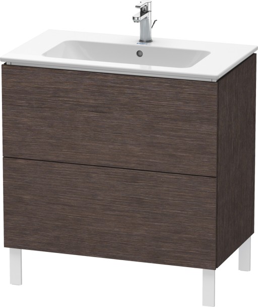 Dulap baza pe pardoseala Duravit L-Cube cu doua sertare  82cm  furnir stejar inchis periat
