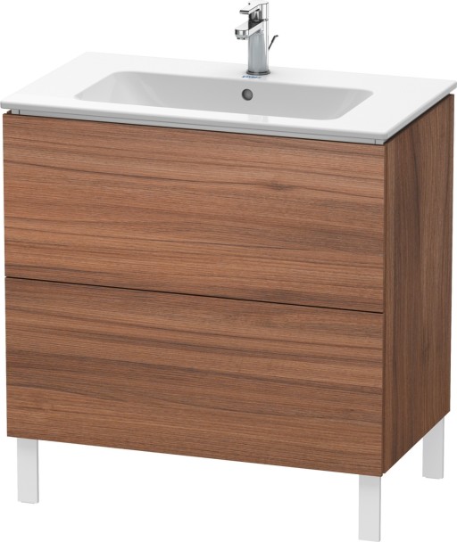 Dulap baza pe pardoseala Duravit L-Cube cu doua sertare  82cm  nuc natur decor