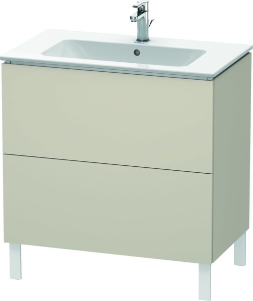 Dulap baza pe pardoseala Duravit L-Cube cu doua sertare  82cm  taupe super mat