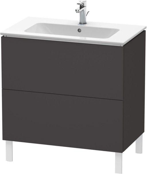 Dulap baza pe pardoseala Duravit L-Cube cu doua sertare  82cm  grafit super mat