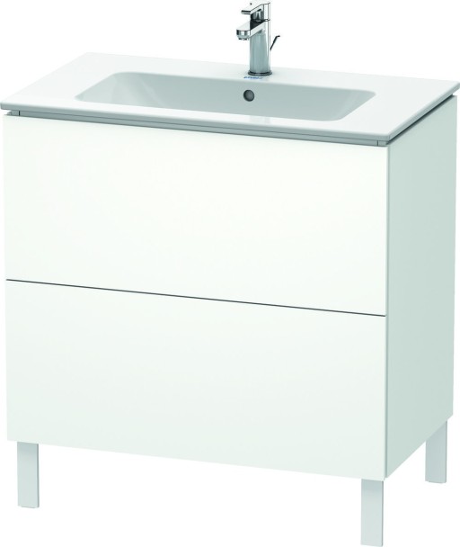 Dulap baza pe pardoseala Duravit L-Cube cu doua sertare  82cm  alb super mat