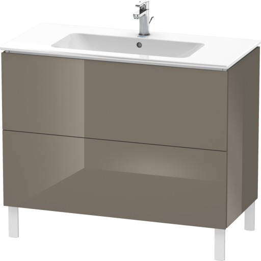 Dulap baza pe pardoseala Duravit L-Cube cu doua sertare  102cm  gri flanel lucios