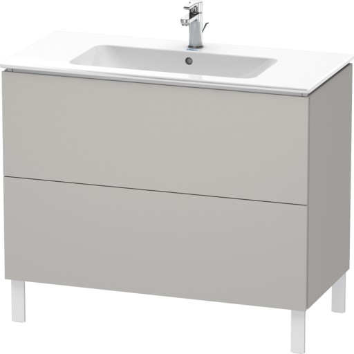 Dulap baza pe pardoseala Duravit L-Cube cu doua sertare  102cm  gri beton mat