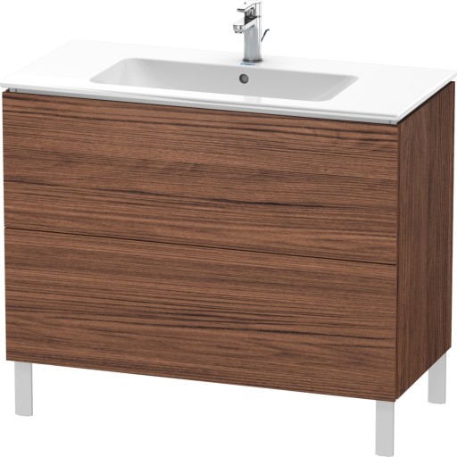 Dulap baza pe pardoseala Duravit L-Cube cu doua sertare  102cm  nuc inchis décor