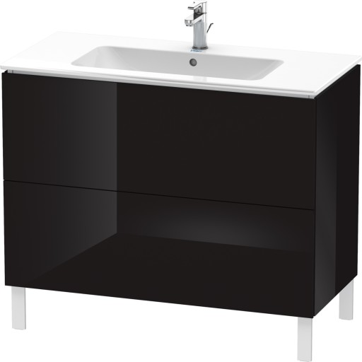 Dulap baza pe pardoseala Duravit L-Cube cu doua sertare  102cm  negru lucios