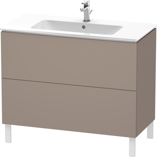 Dulap baza pe pardoseala Duravit L-Cube cu doua sertare  102cm  bazalt décor mat
