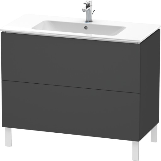 Dulap baza pe pardoseala Duravit L-Cube cu doua sertare  102cm  grafit décor mat