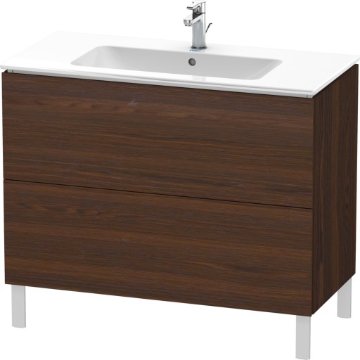 Dulap baza pe pardoseala Duravit L-Cube cu doua sertare  102cm  furnir nuc periat