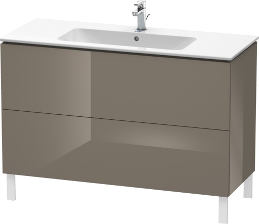 Dulap baza pe pardoseala Duravit L-Cube cu doua sertare  122cm  gri flanel lucios