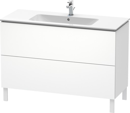 Dulap baza pe pardoseala Duravit L-Cube cu doua sertare  122cm  alb décor mat