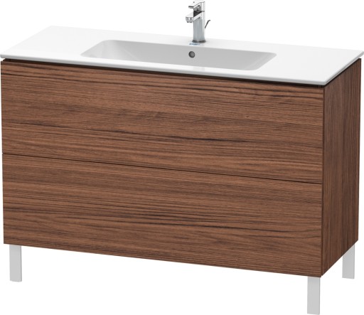 Dulap baza pe pardoseala Duravit L-Cube cu doua sertare  122cm  nuc inchis décor