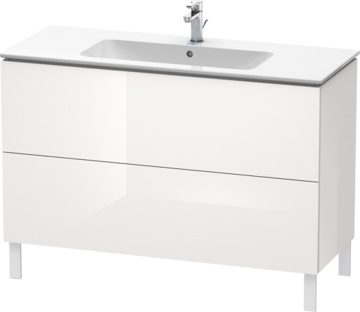 Dulap baza pe pardoseala Duravit L-Cube cu doua sertare  122cm  alb lucios