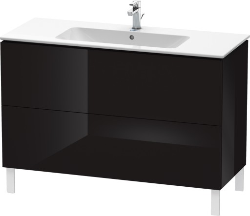 Dulap baza pe pardoseala Duravit L-Cube cu doua sertare  122cm  negru lucios