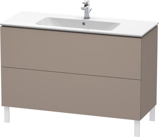 Dulap baza pe pardoseala Duravit L-Cube cu doua sertare  122cm  bazalt décor mat