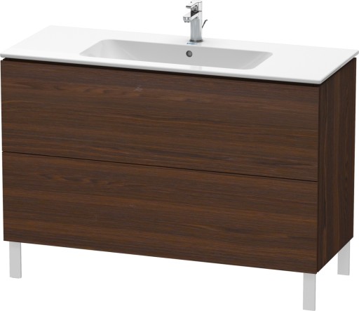 Dulap baza pe pardoseala Duravit L-Cube cu doua sertare  122cm  furnir nuc periat