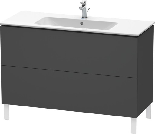 Dulap baza pe pardoseala Duravit L-Cube cu doua sertare  122cm  grafit décor mat