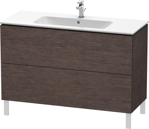 Dulap baza pe pardoseala Duravit L-Cube cu doua sertare  122cm  furnir stejar inchis periat