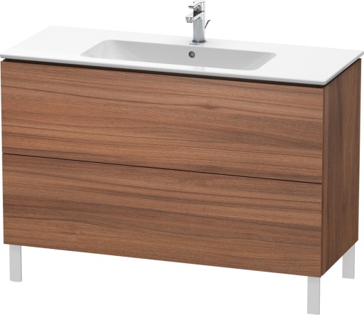 Dulap baza pe pardoseala Duravit L-Cube cu doua sertare  122cm  nuc natur decor