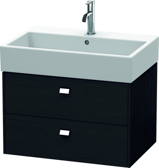 Dulap baza suspendat Duravit Brioso 684x442mm  cu doua sertare  stejar negru  manere crom