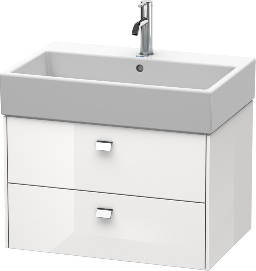 Dulap baza suspendat Duravit Brioso 684x442mm  cu doua sertare  alb lucios  manere crom