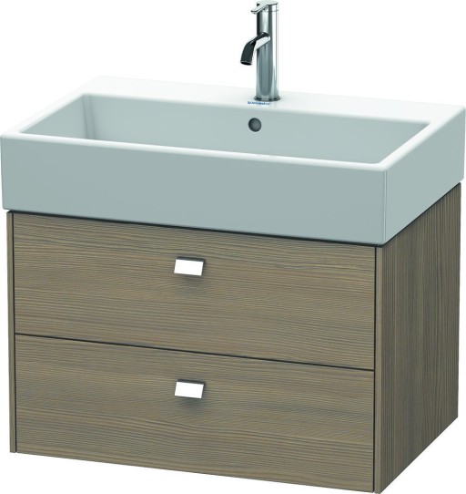 Dulap baza suspendat Duravit Brioso 684x442mm  cu doua sertare  stejar terra  manere crom