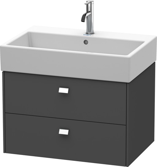 Dulap baza suspendat Duravit Brioso 684x442mm  cu doua sertare  grafit mat  manere crom