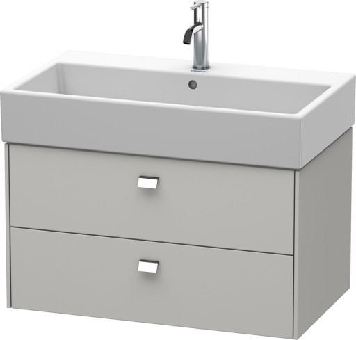 Dulap baza suspendat Duravit Brioso 784x442mm  cu doua sertare  gri ciment mat  manere crom