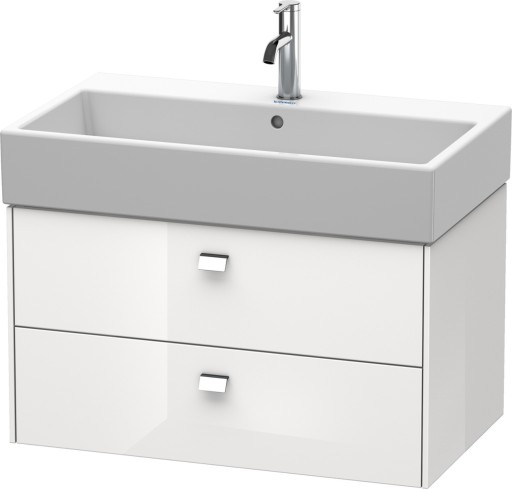 Dulap baza suspendat Duravit Brioso 784x442mm  cu doua sertare  alb lucios  manere crom